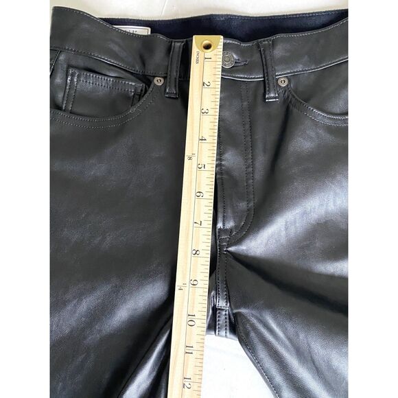 Gap Vintage Slim High Rise Vegan Leather Black Pants Ankle Length Flattering 2P - Picture 8 of 12